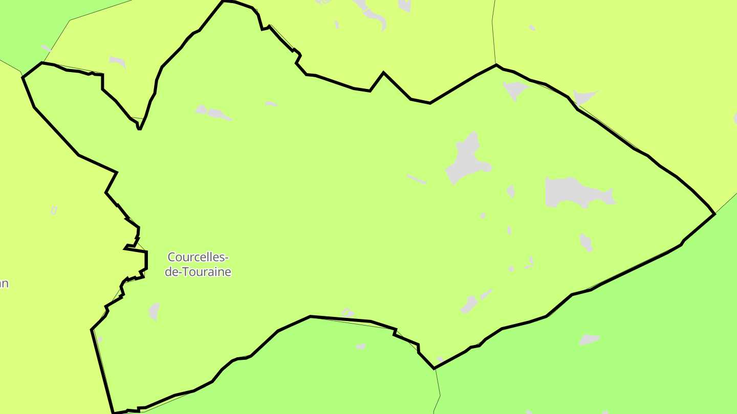 Carte des prix de l'immobilier Courcelles-de-Touraine