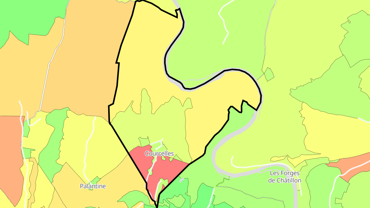 Carte des prix de l'immobilier Courcelles