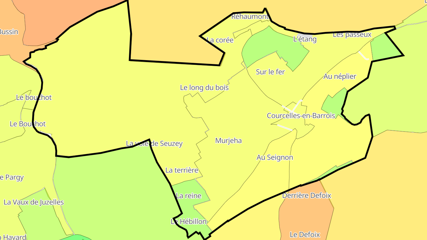 Carte des prix de l'immobilier Courcelles-en-Barrois