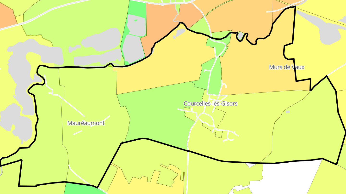 Carte des prix de l'immobilier Courcelles-lès-Gisors