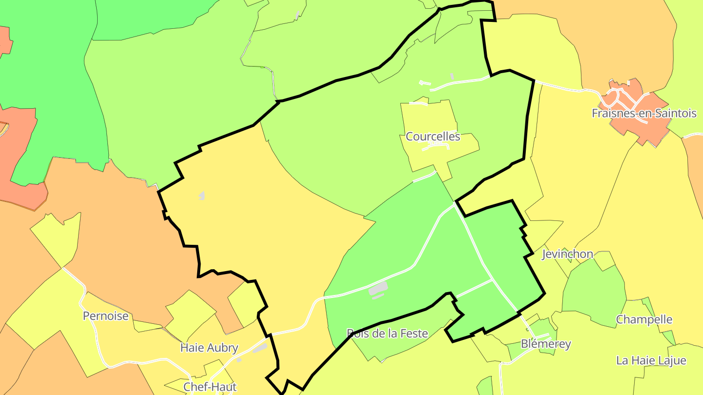Carte des prix de l'immobilier Courcelles