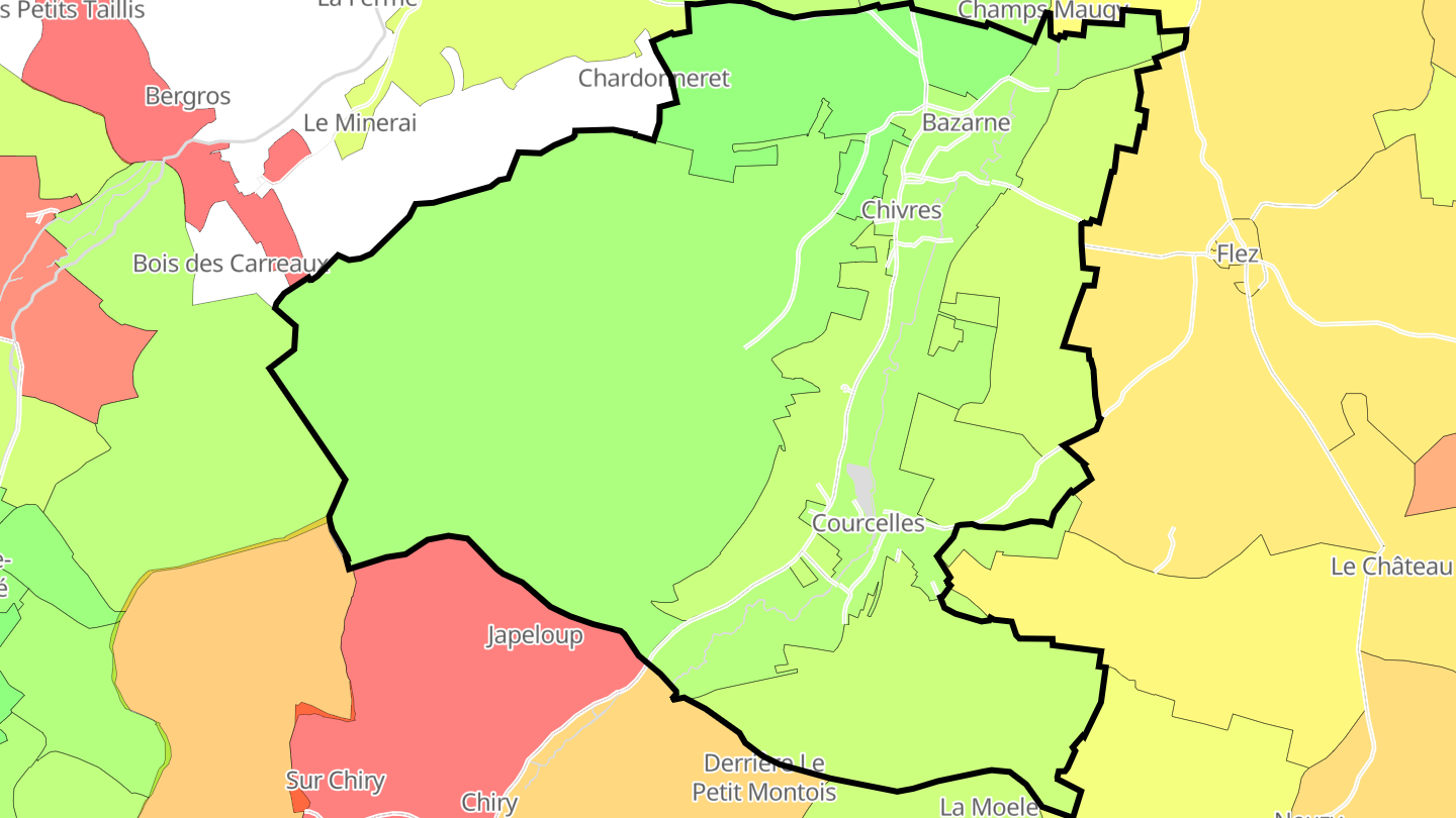 Carte des prix de l'immobilier Courcelles