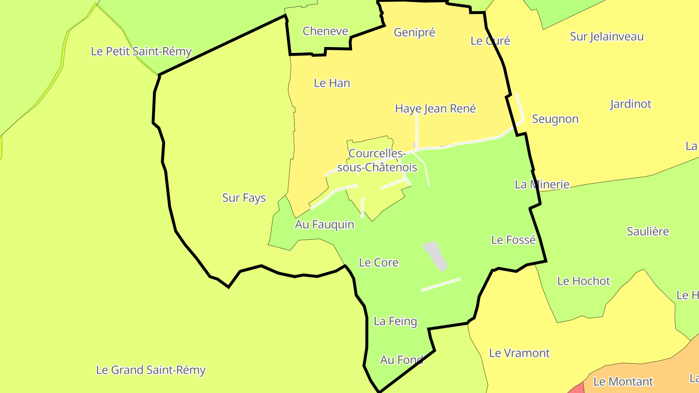 Carte des prix de l'immobilier Courcelles-sous-Châtenois