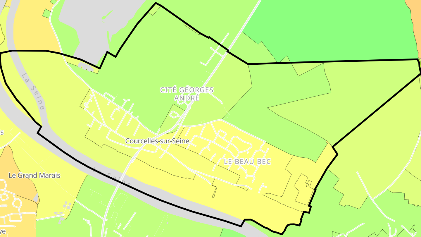 Carte des prix de l'immobilier Courcelles-sur-Seine