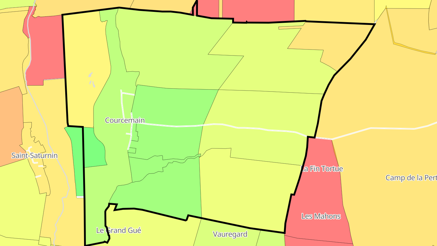Carte des prix de l'immobilier Courcemain