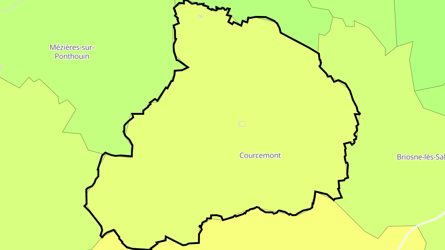 Carte des prix de l'immobilier Courcemont