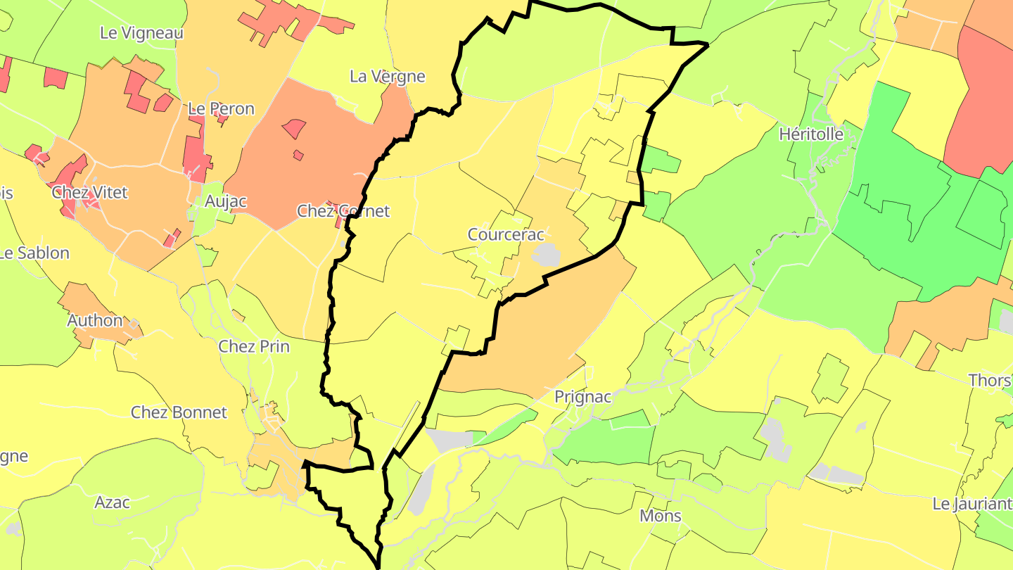 Carte des prix de l'immobilier Courcerac