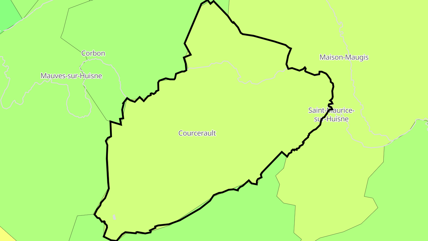 Carte des prix de l'immobilier Courcerault