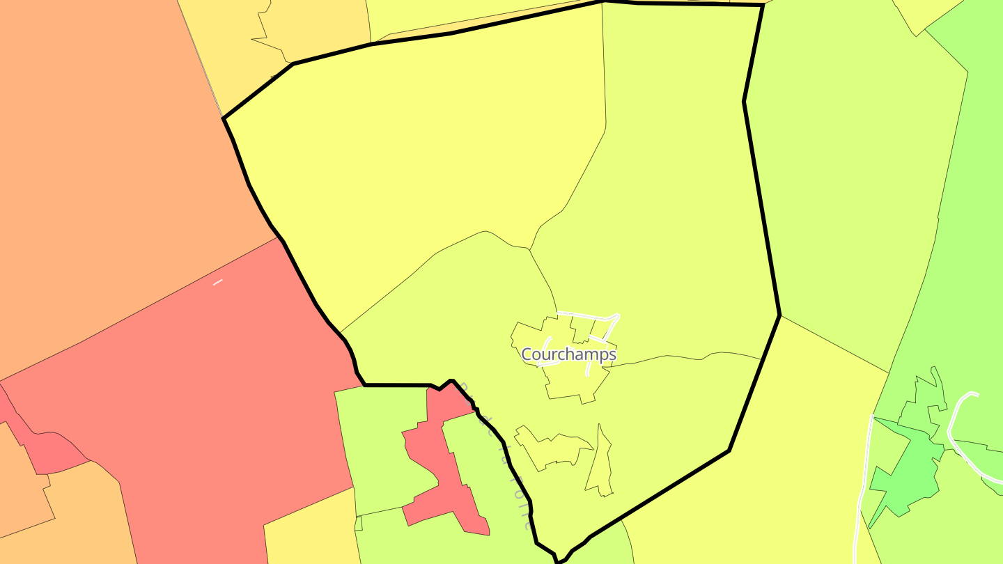 Carte des prix de l'immobilier Courchamps