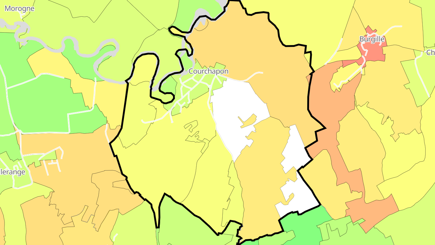 Carte des prix de l'immobilier Courchapon