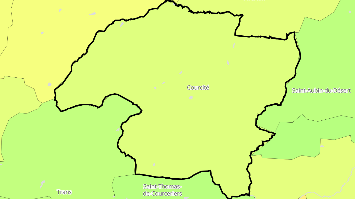 Carte des prix de l'immobilier Courcité