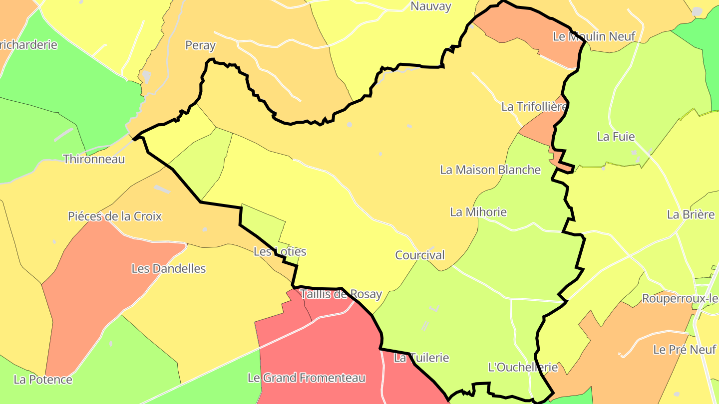 Carte des prix de l'immobilier Courcival