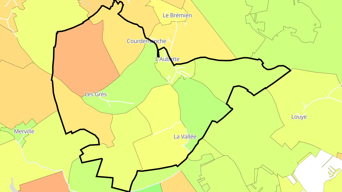 Carte des prix de l'immobilier Courdemanche