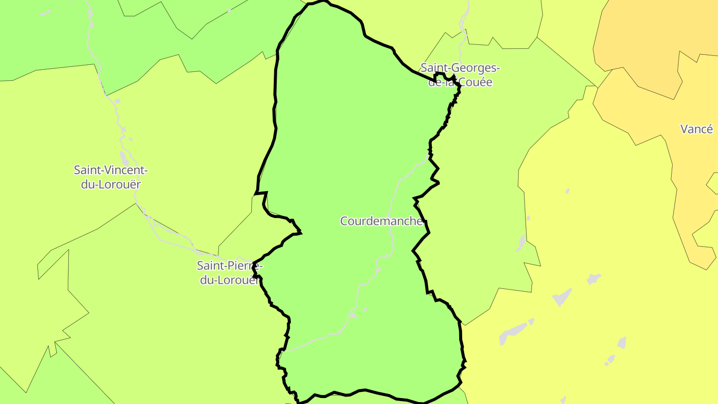 Carte des prix de l'immobilier Courdemanche