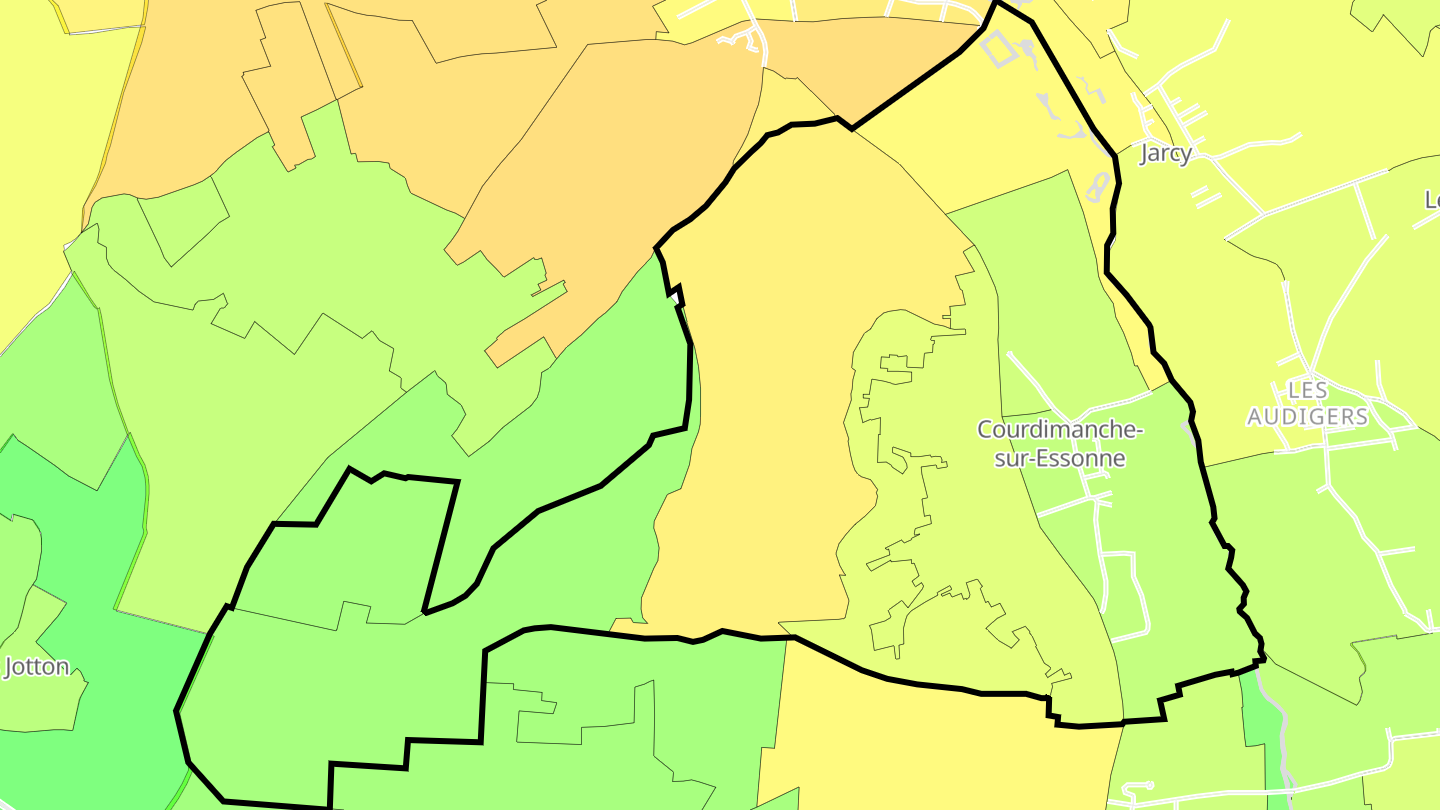 Carte des prix de l'immobilier Courdimanche-sur-Essonne