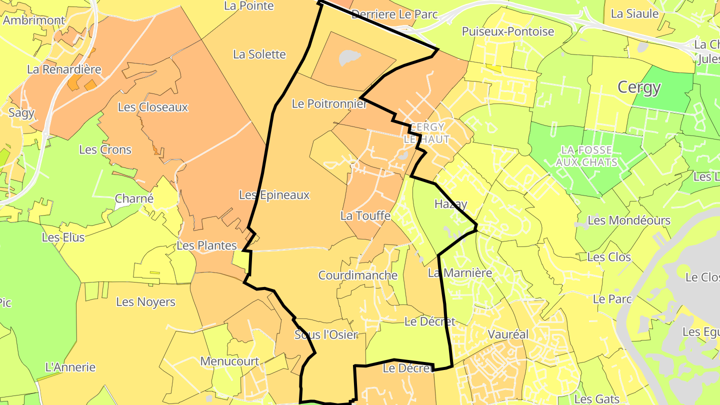 Carte des prix de l'immobilier Courdimanche