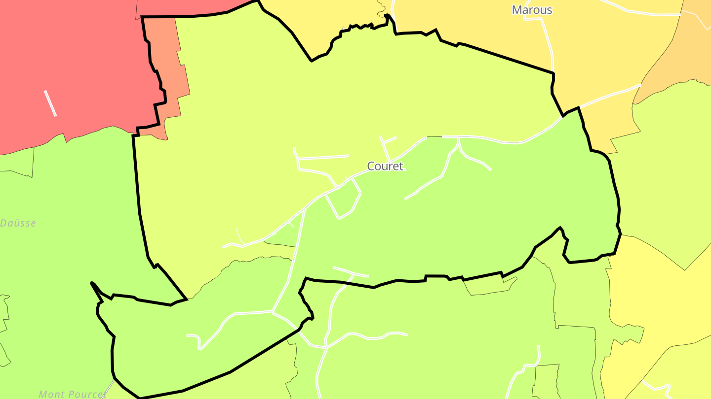 Carte des prix de l'immobilier Couret