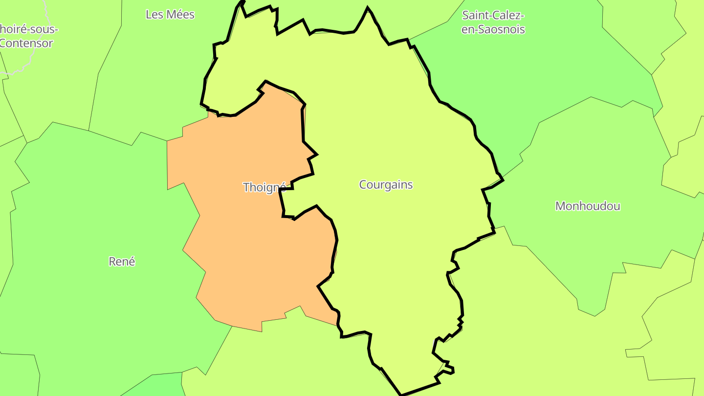 Carte des prix de l'immobilier Courgains