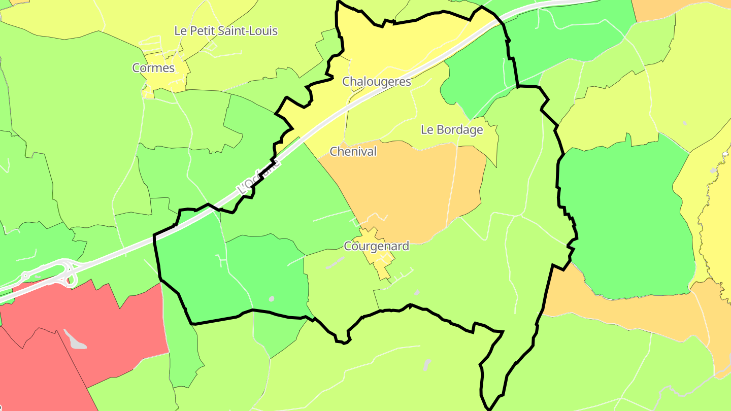 Carte des prix de l'immobilier Courgenard