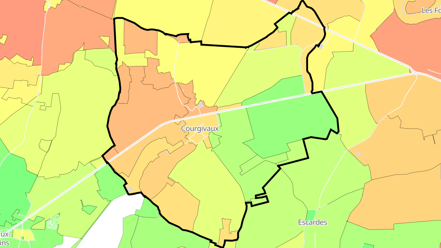Carte des prix de l'immobilier Courgivaux