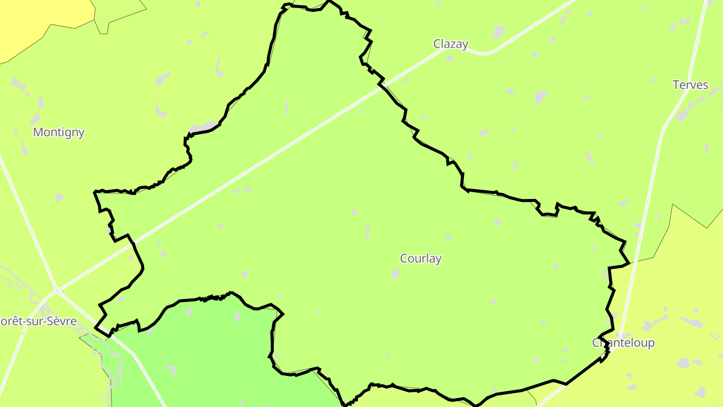 Carte des prix de l'immobilier Courlay