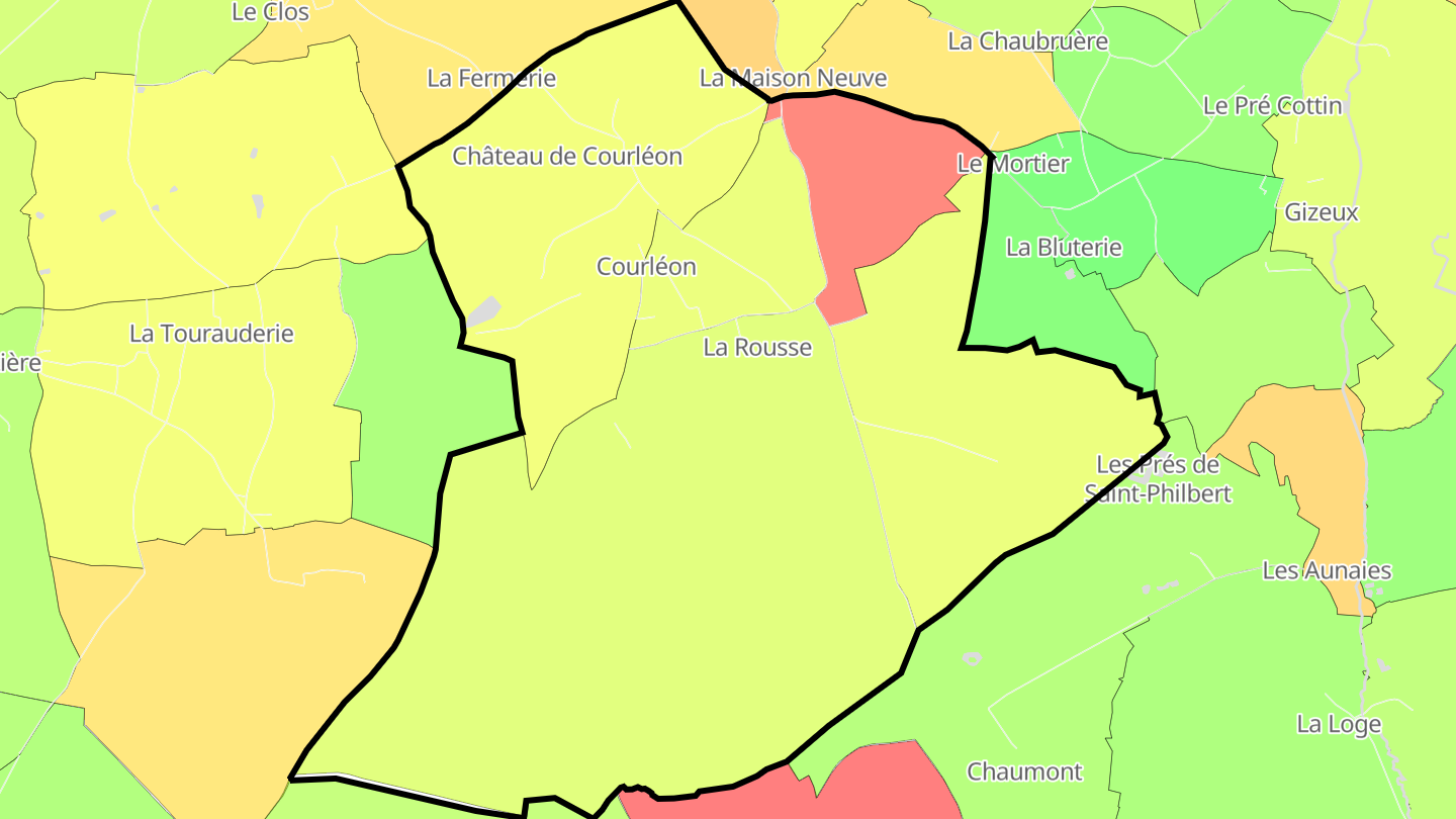 Carte des prix de l'immobilier Courléon