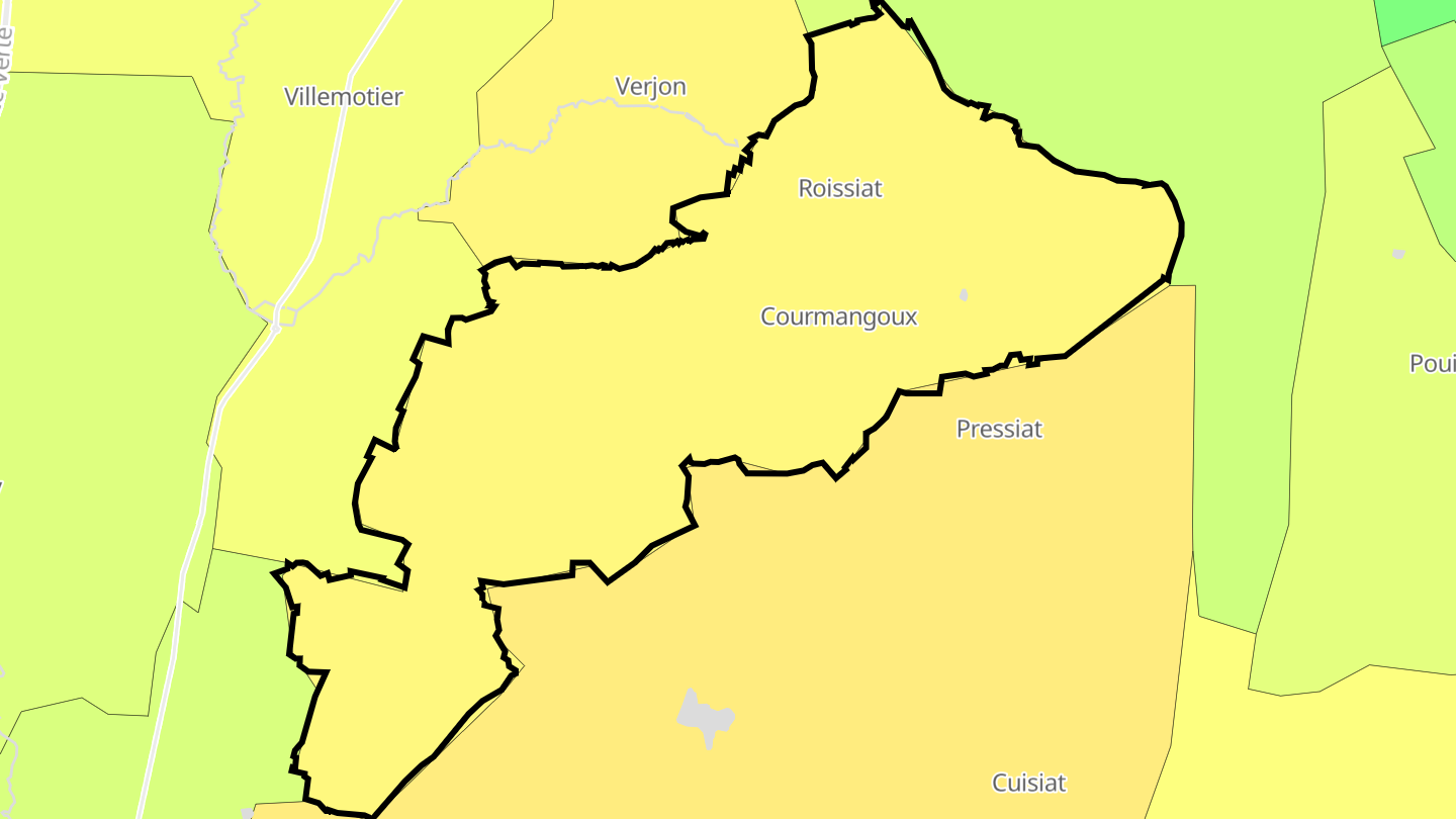 Carte des prix de l'immobilier Courmangoux