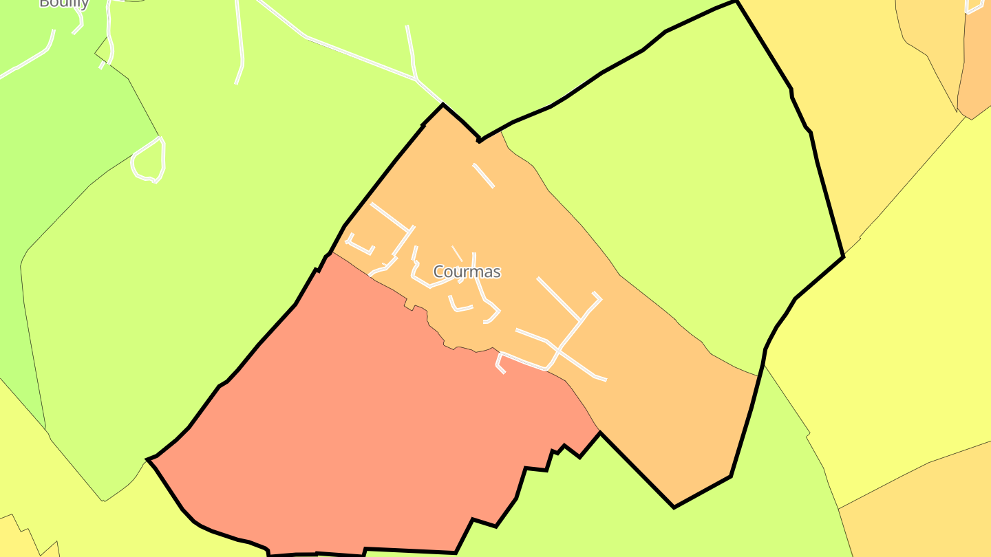 Carte des prix de l'immobilier Courmas