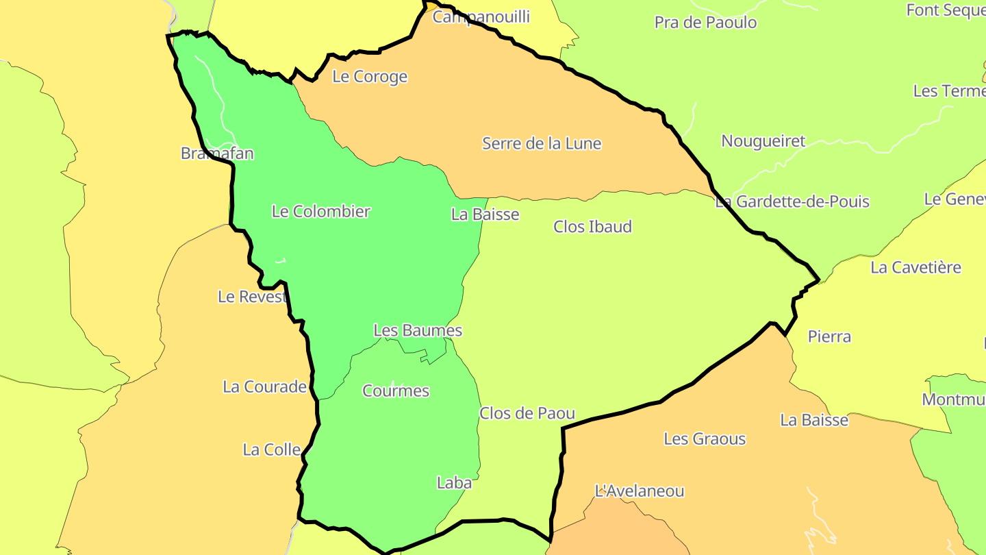 Carte des prix de l'immobilier Courmes