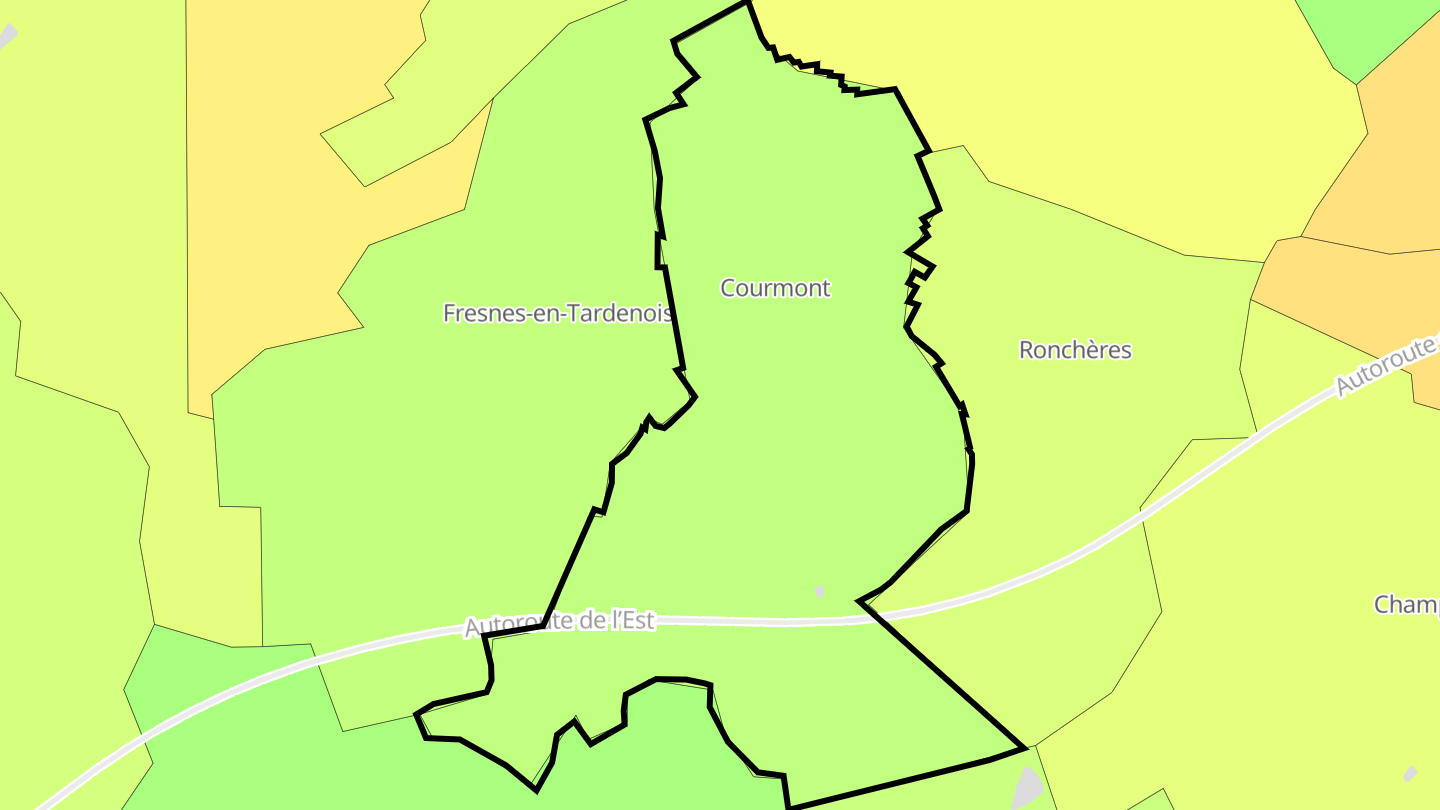 Carte des prix de l'immobilier Courmont