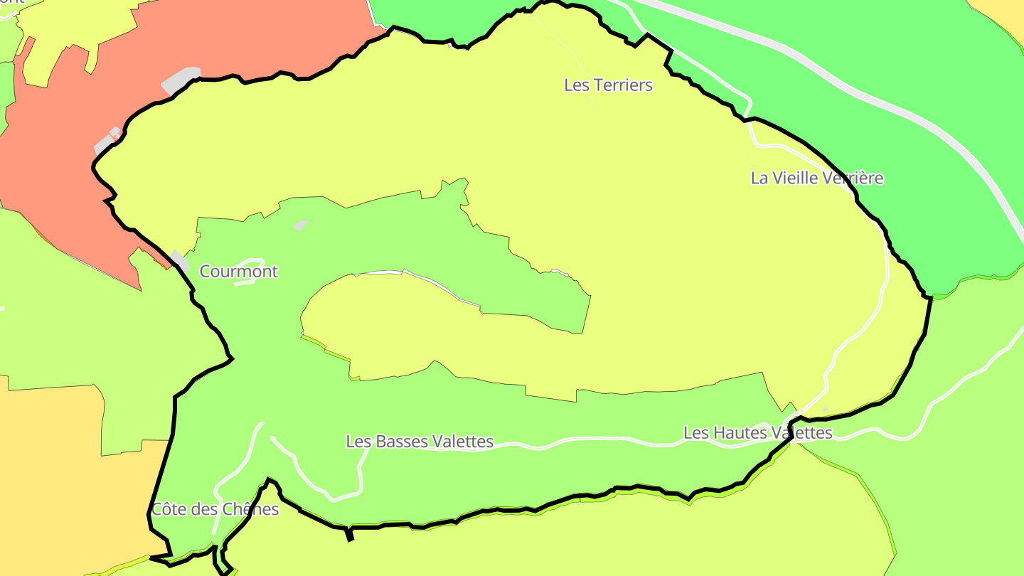 Carte des prix de l'immobilier Courmont
