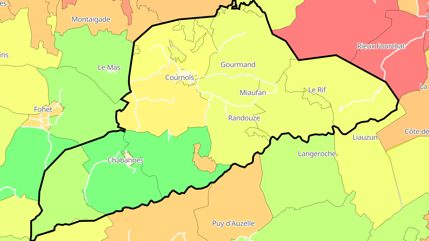 Carte des prix de l'immobilier Cournols