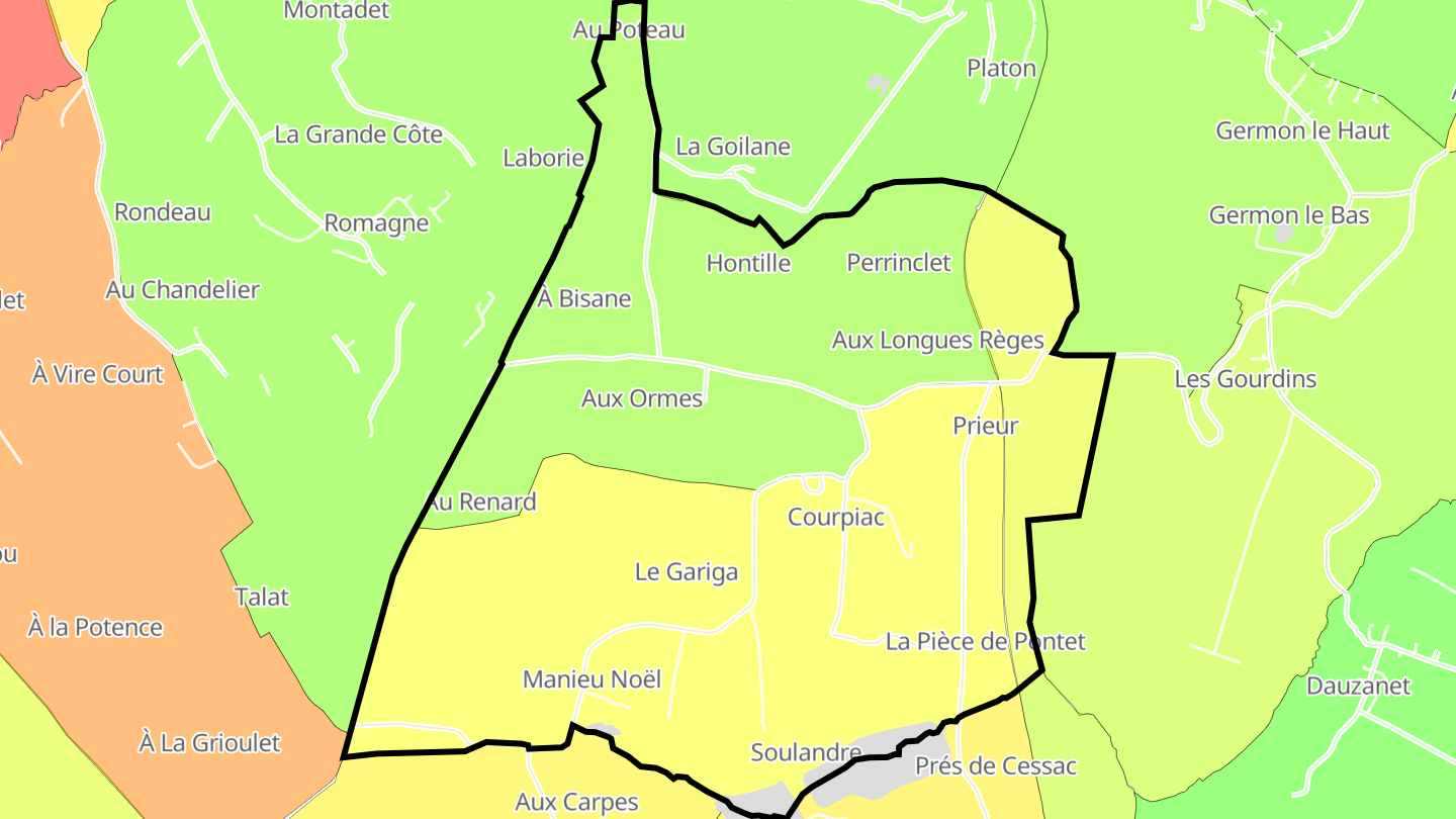 Carte des prix de l'immobilier Courpiac