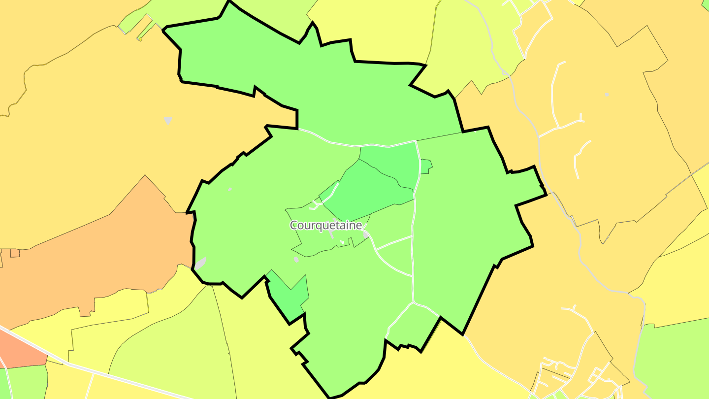 Carte des prix de l'immobilier Courquetaine