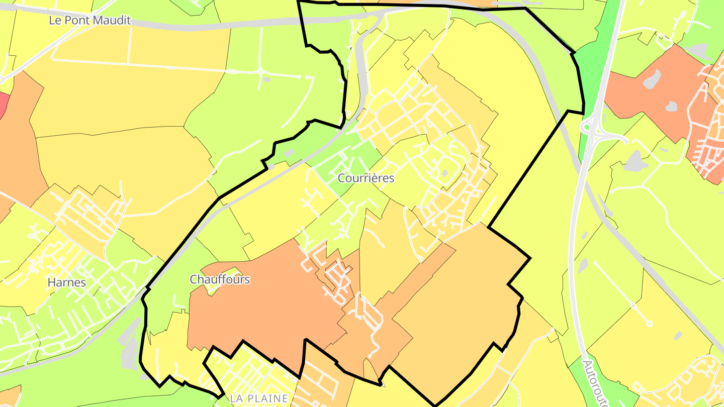 Carte des prix de l'immobilier Courrières