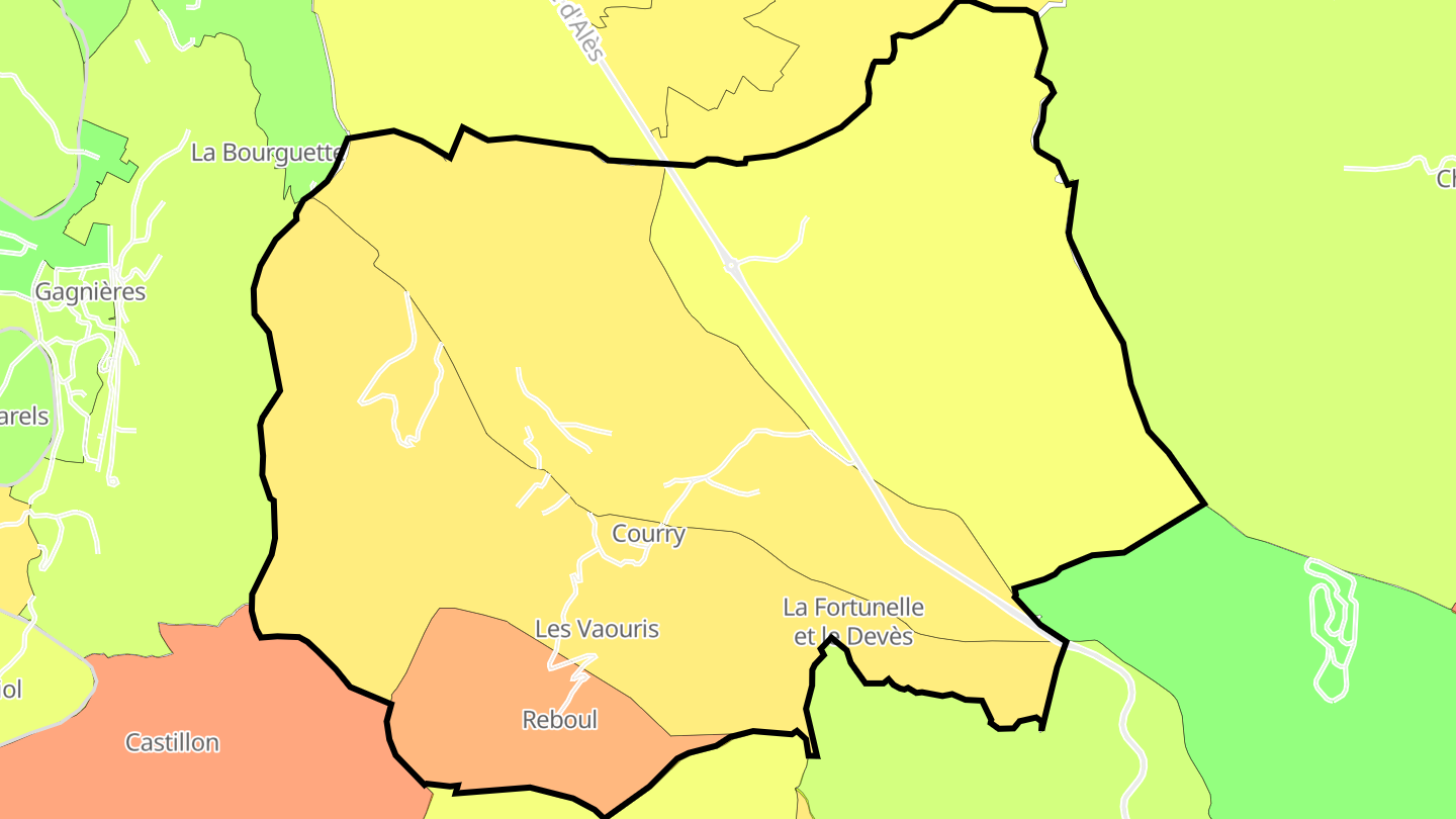 Carte des prix de l'immobilier Courry