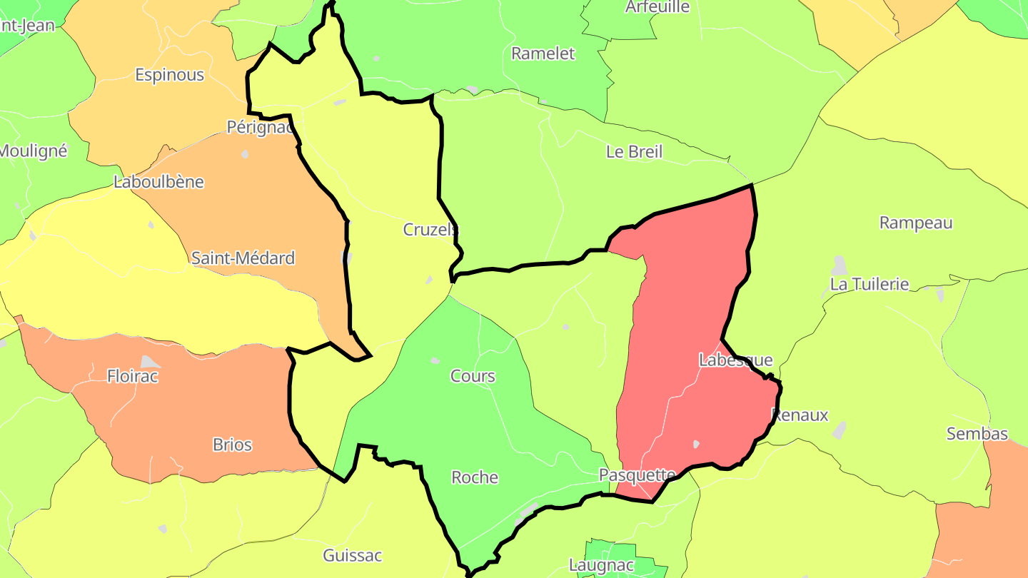 Carte des prix de l'immobilier Cours
