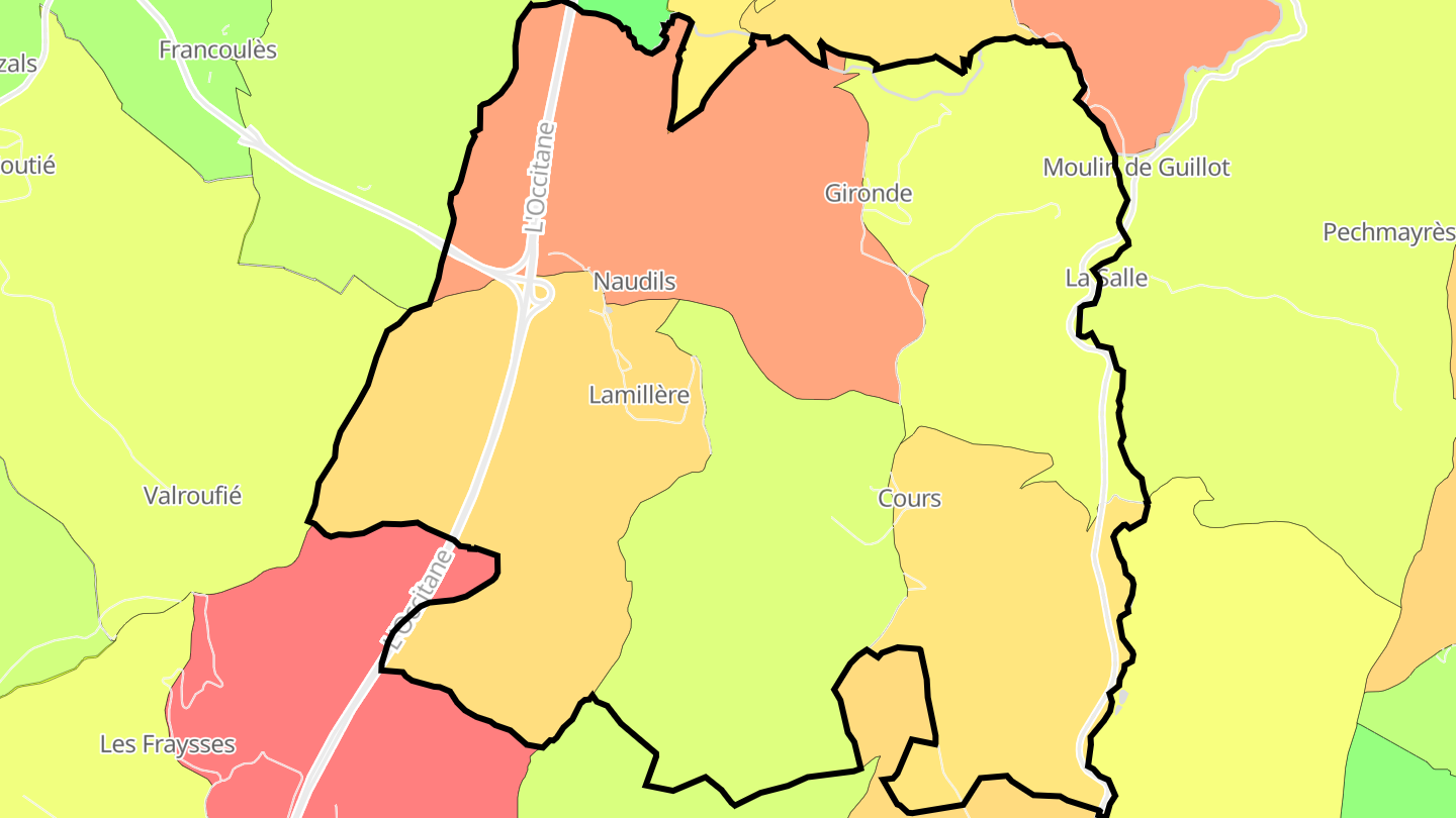 Carte des prix de l'immobilier Cours
