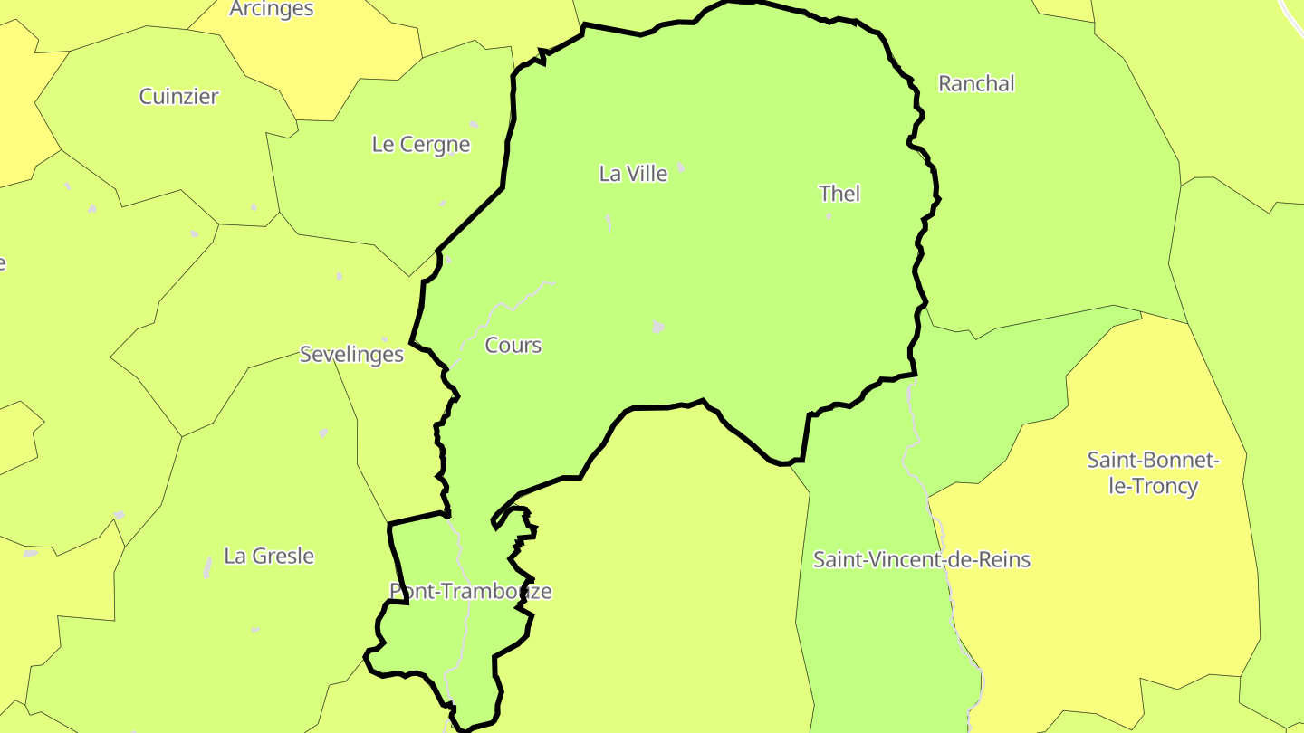 Carte des prix de l'immobilier Cours