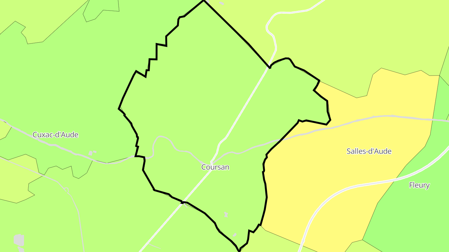 Carte des prix de l'immobilier Coursan