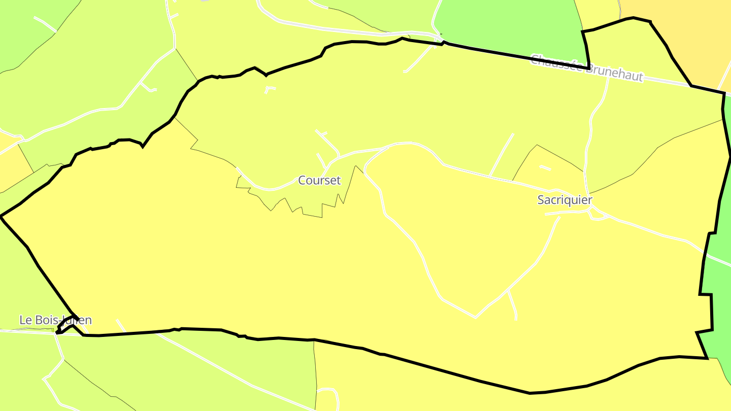 Carte des prix de l'immobilier Courset
