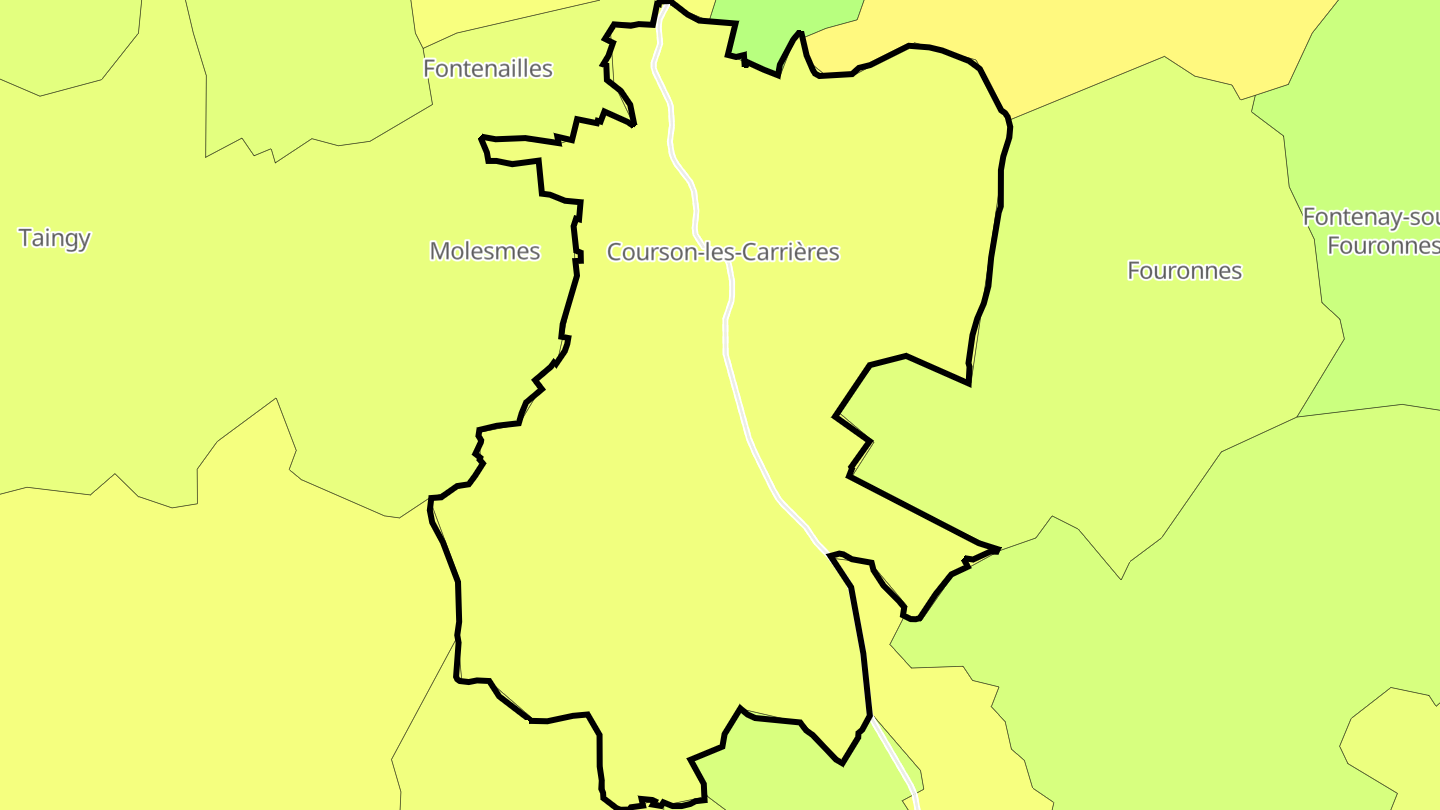 Carte des prix de l'immobilier Courson-les-Carrières