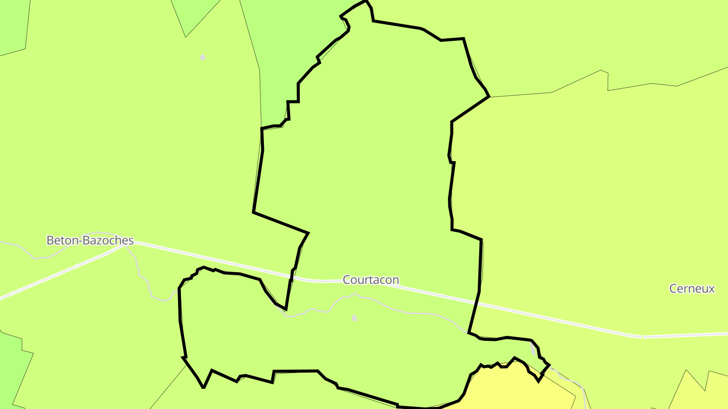 Carte des prix de l'immobilier Courtacon