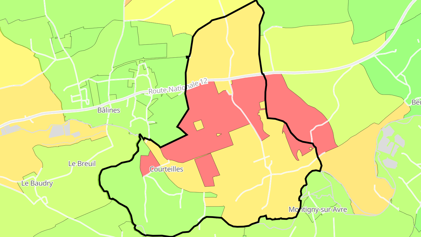 Carte des prix de l'immobilier Courteilles