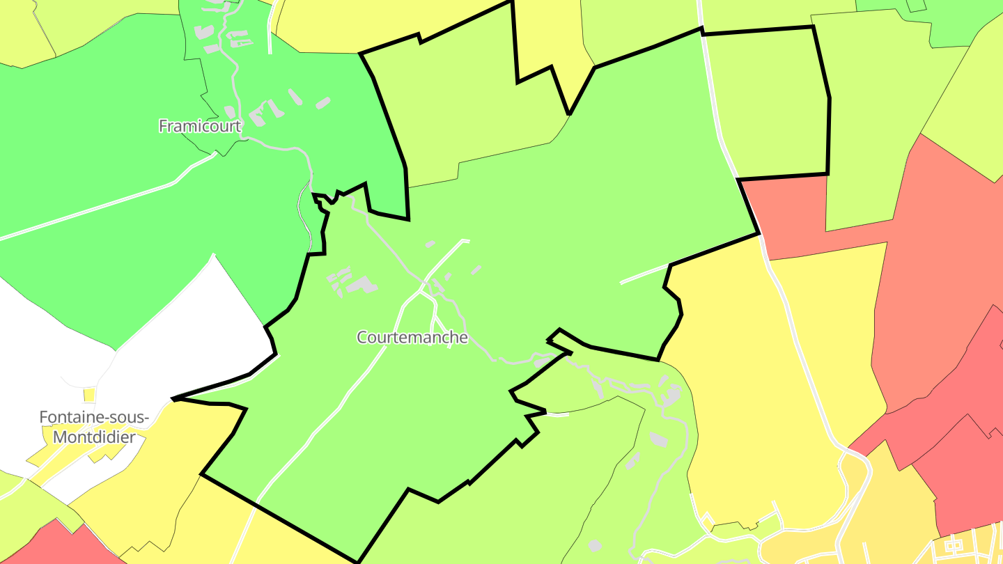 Carte des prix de l'immobilier Courtemanche