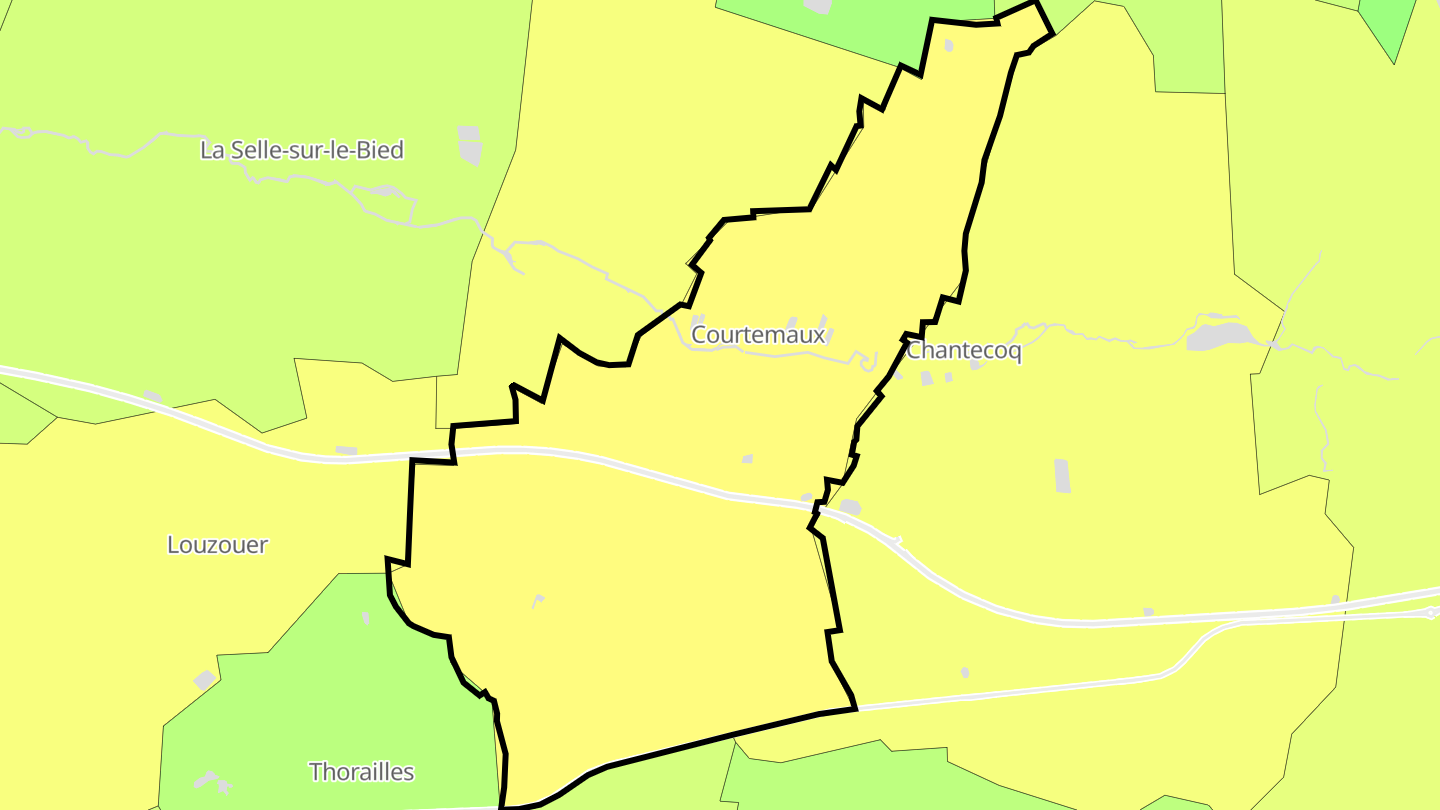 Carte des prix de l'immobilier Courtemaux