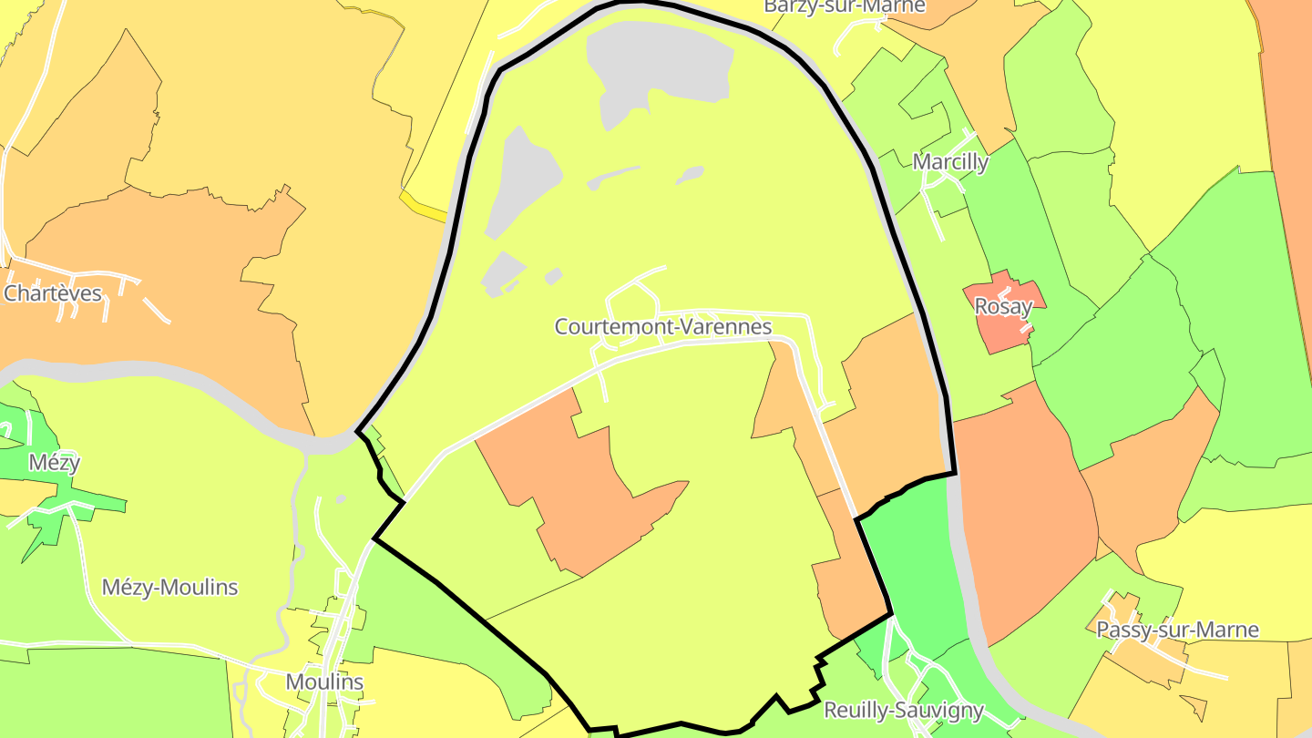 Carte des prix de l'immobilier Courtemont-Varennes