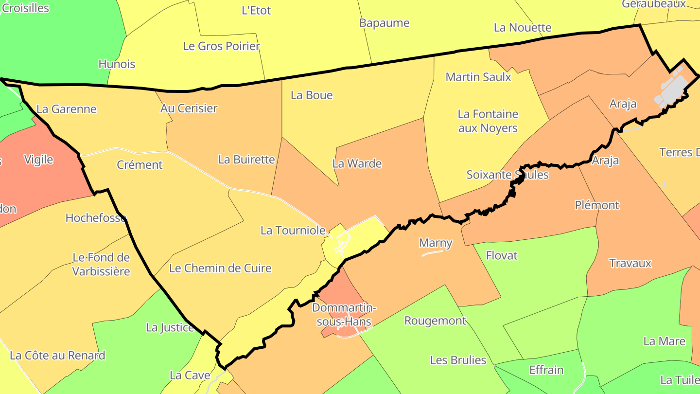 Carte des prix de l'immobilier Courtémont