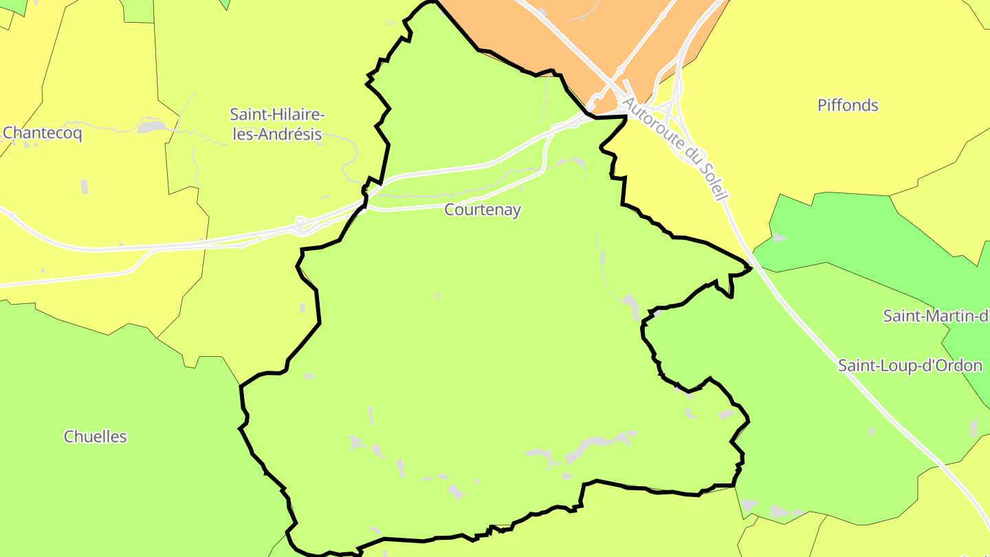 Carte des prix de l'immobilier Courtenay