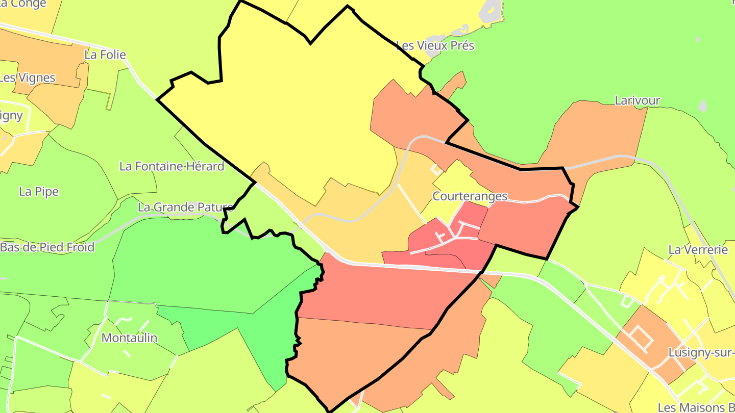 Carte des prix de l'immobilier Courteranges